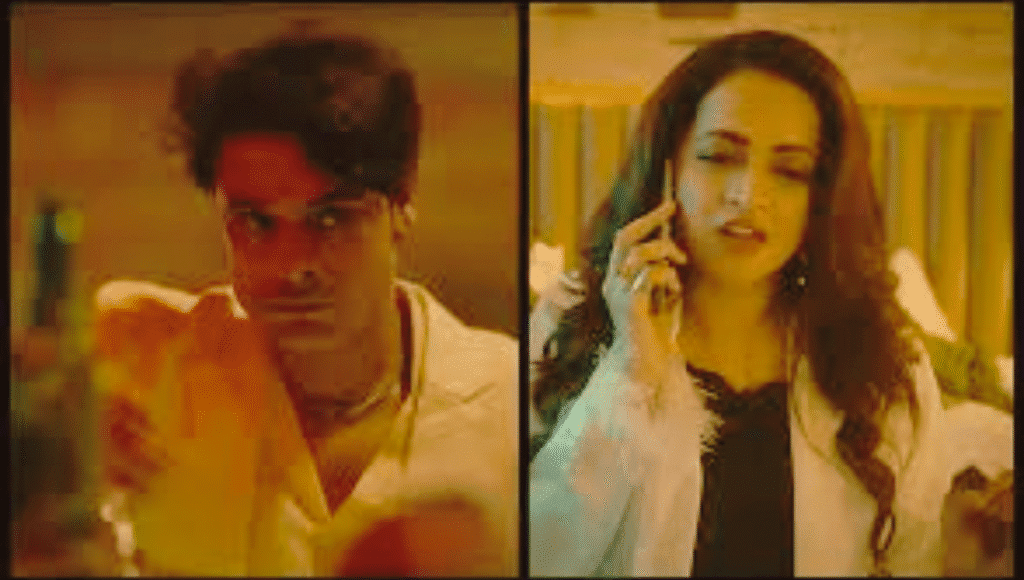 Poster of Nadikar showing Tovino Thomas in intense look